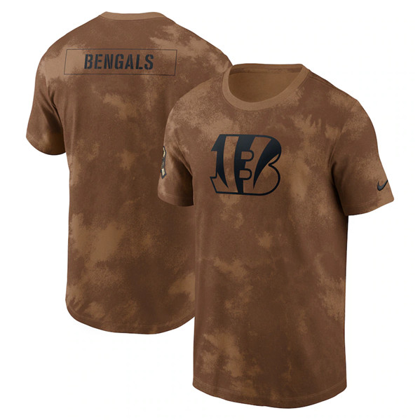 Men's Cincinnati Bengals 2023 Brown Salute To Service Sideline T-Shirt